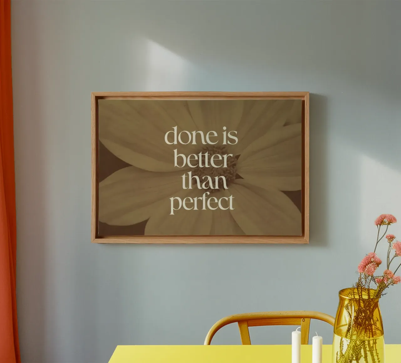 Done Is Better Than Perfect tela con Cornice a cassetta da treechild