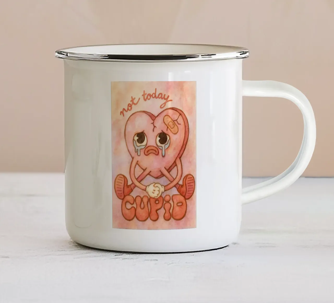 non oggi cupido tazza in smalto da bonangroads