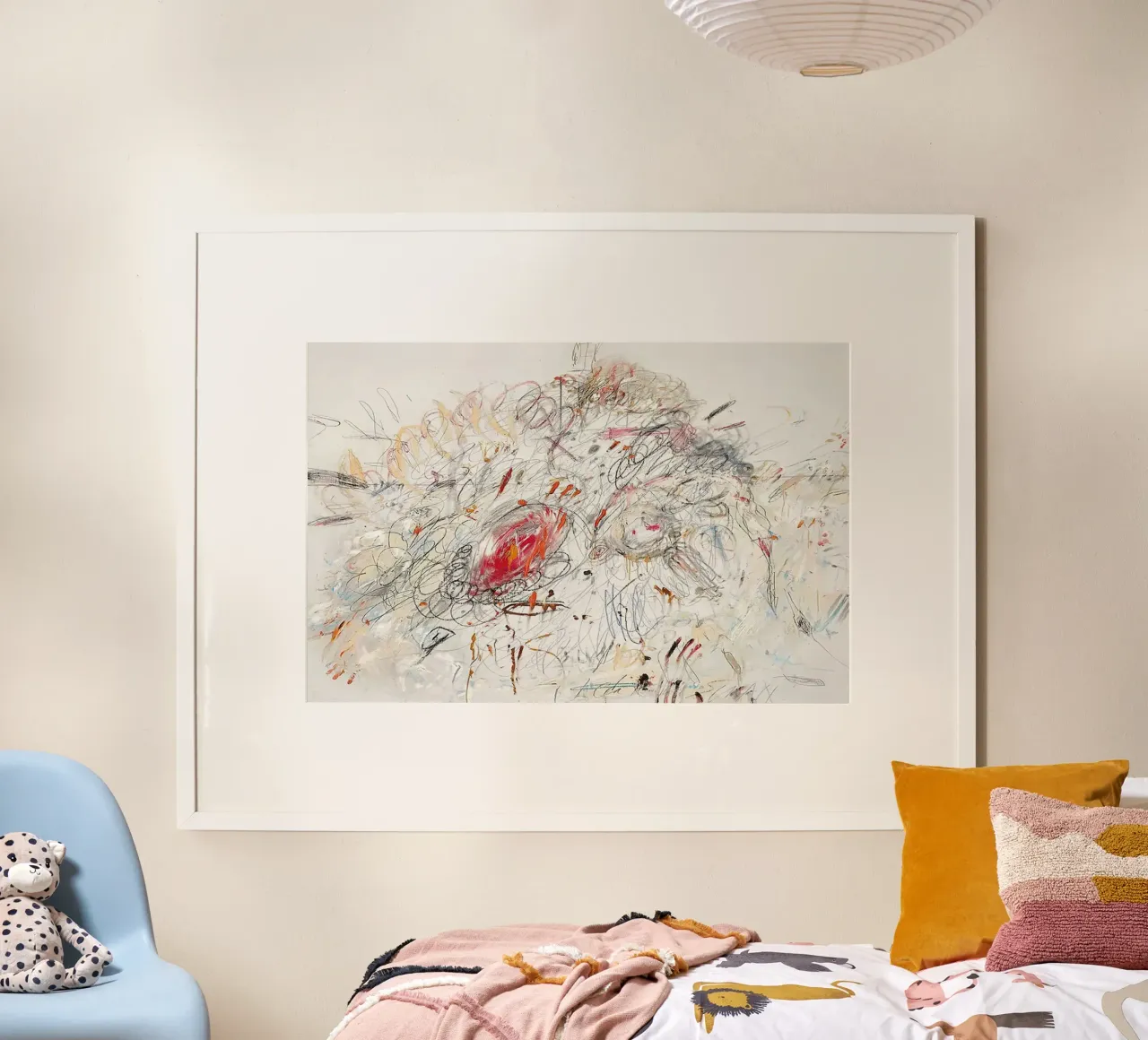 Cy Twombly Leda e il cigno poster con telaio in alluminio da coley