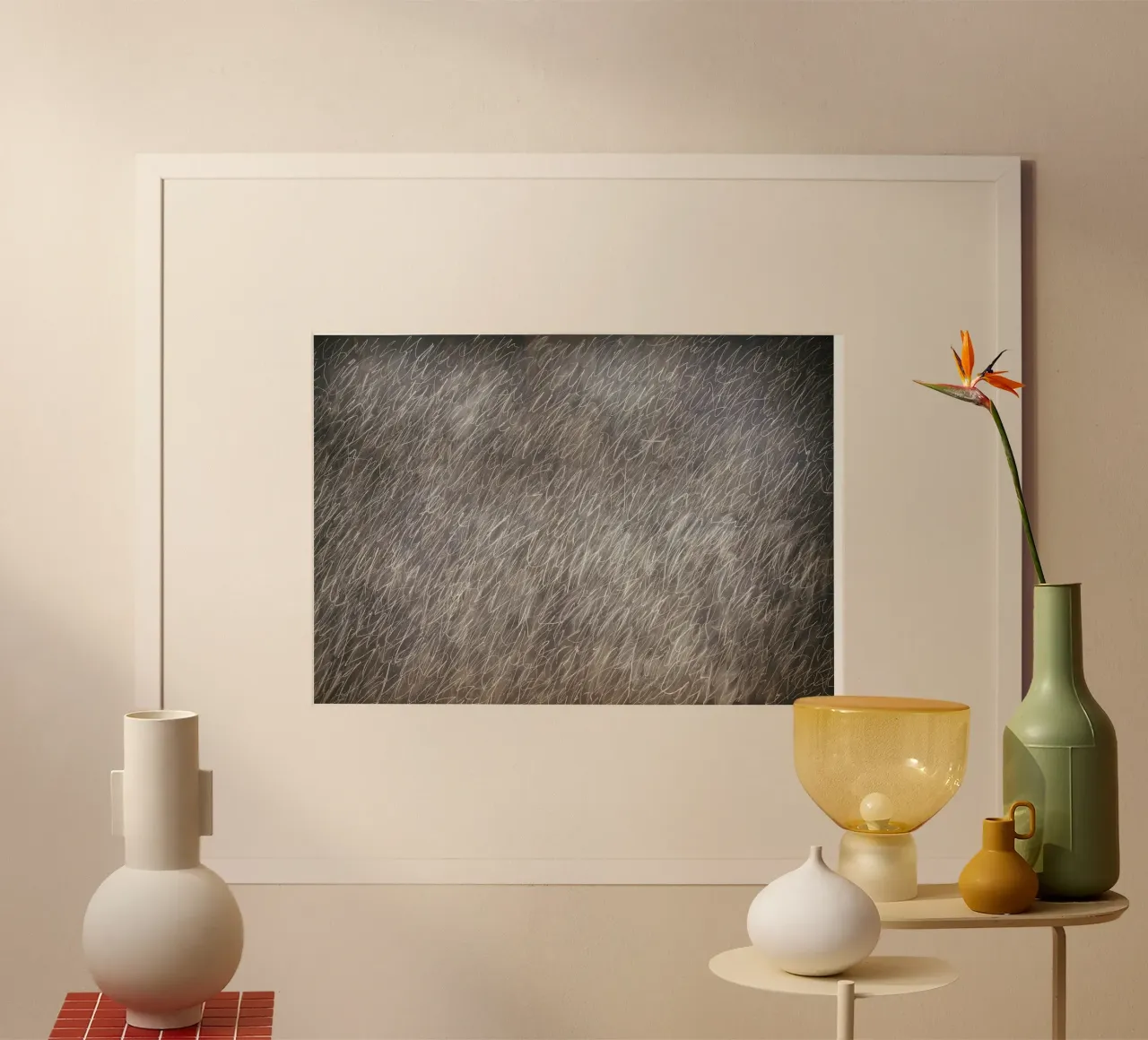 Cy Twombly Linea astratta poster con telaio in plastica da coley