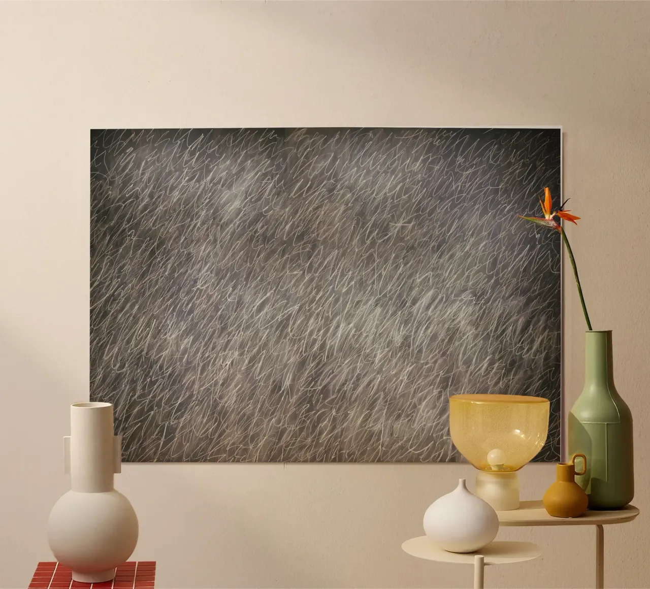 Cy Twombly Linea astratta poster con telaio in plastica da coley