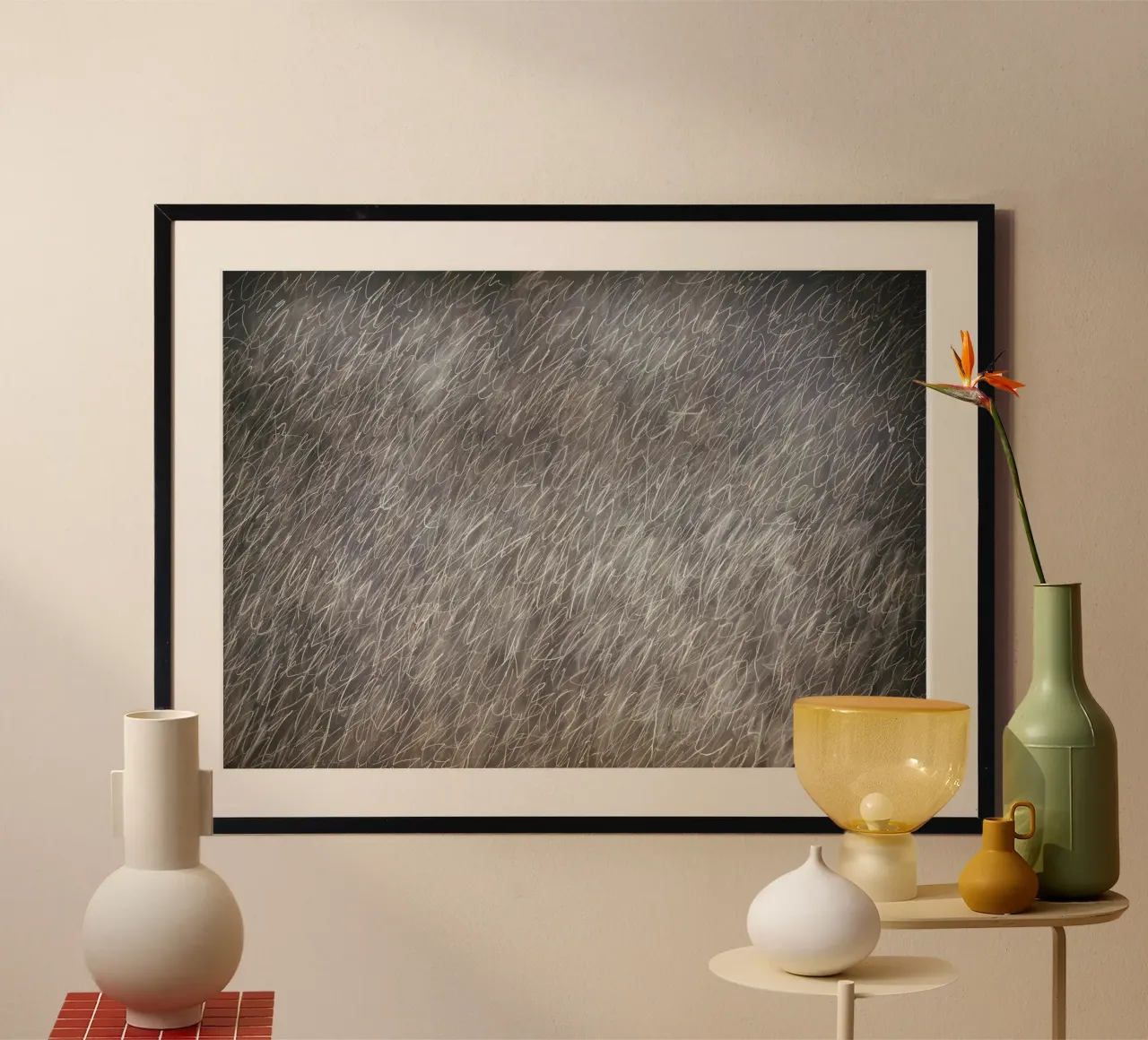 Cy Twombly Linea astratta poster con telaio in plastica da coley