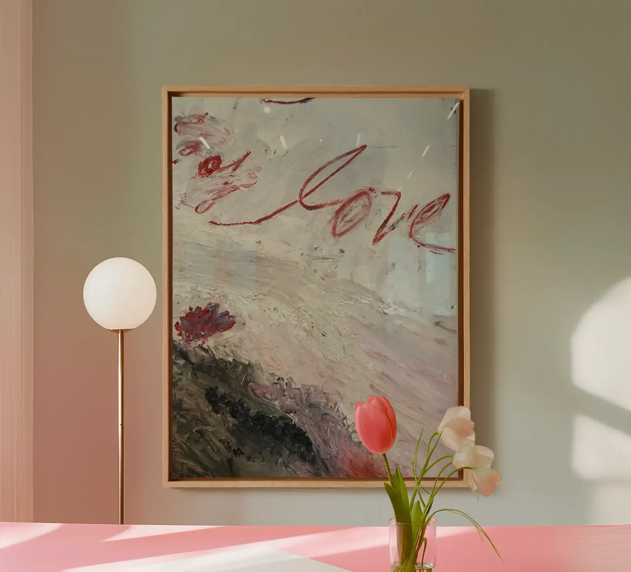 Cy Twombly Amore tela con Cornice a cassetta da coley