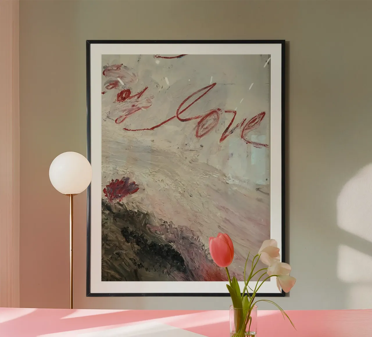Cy Twombly Amore poster con telaio in plastica da coley