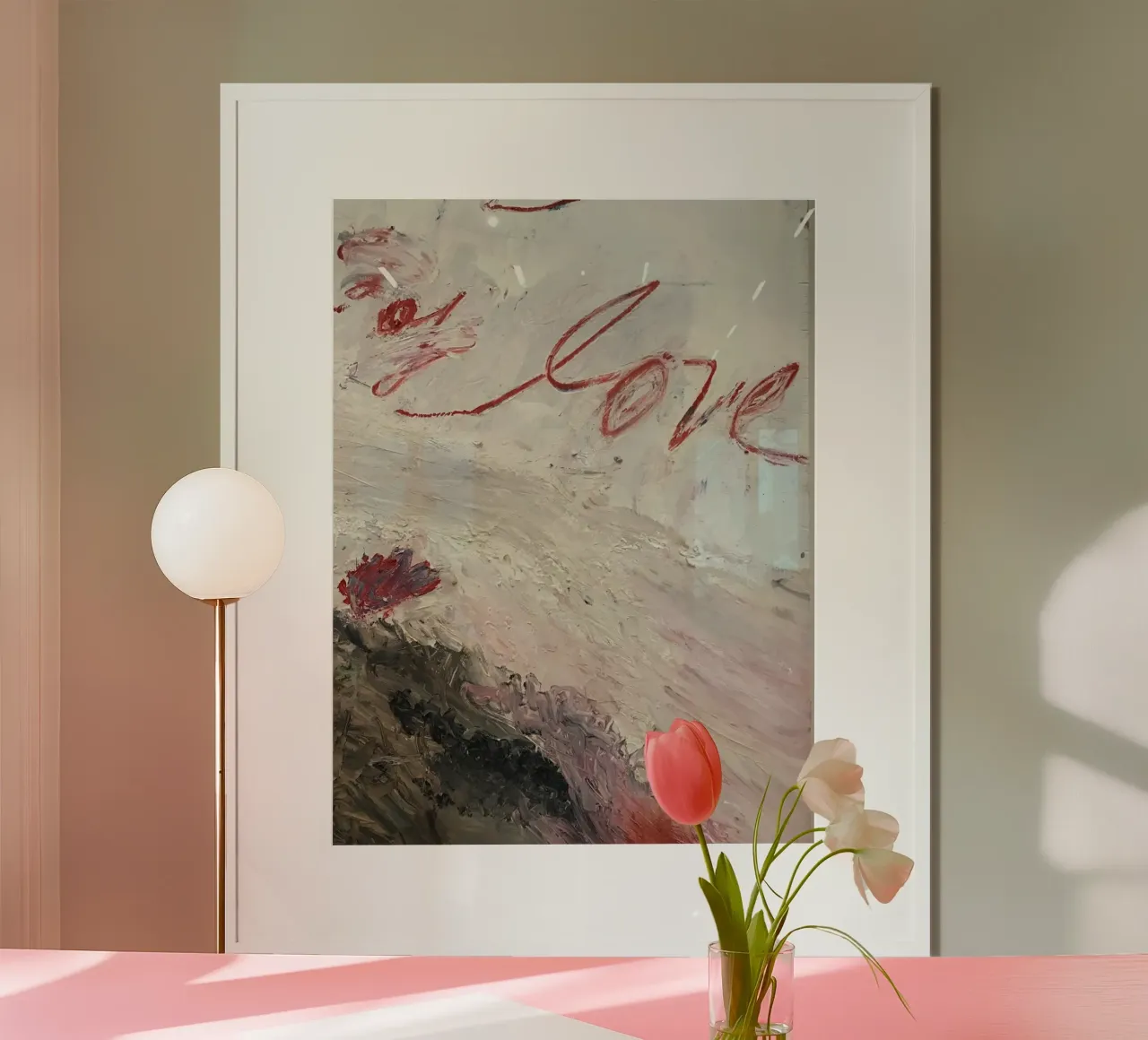 Cy Twombly Amore poster con telaio in plastica da coley