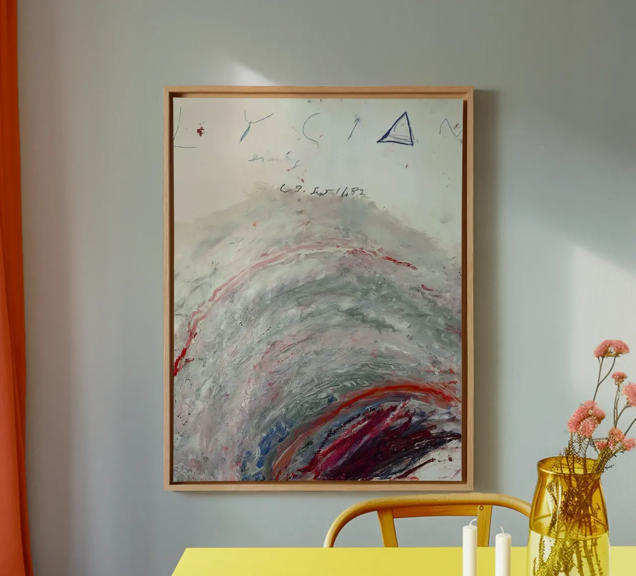 Cy Twombly lycian tela con Cornice a cassetta da coley