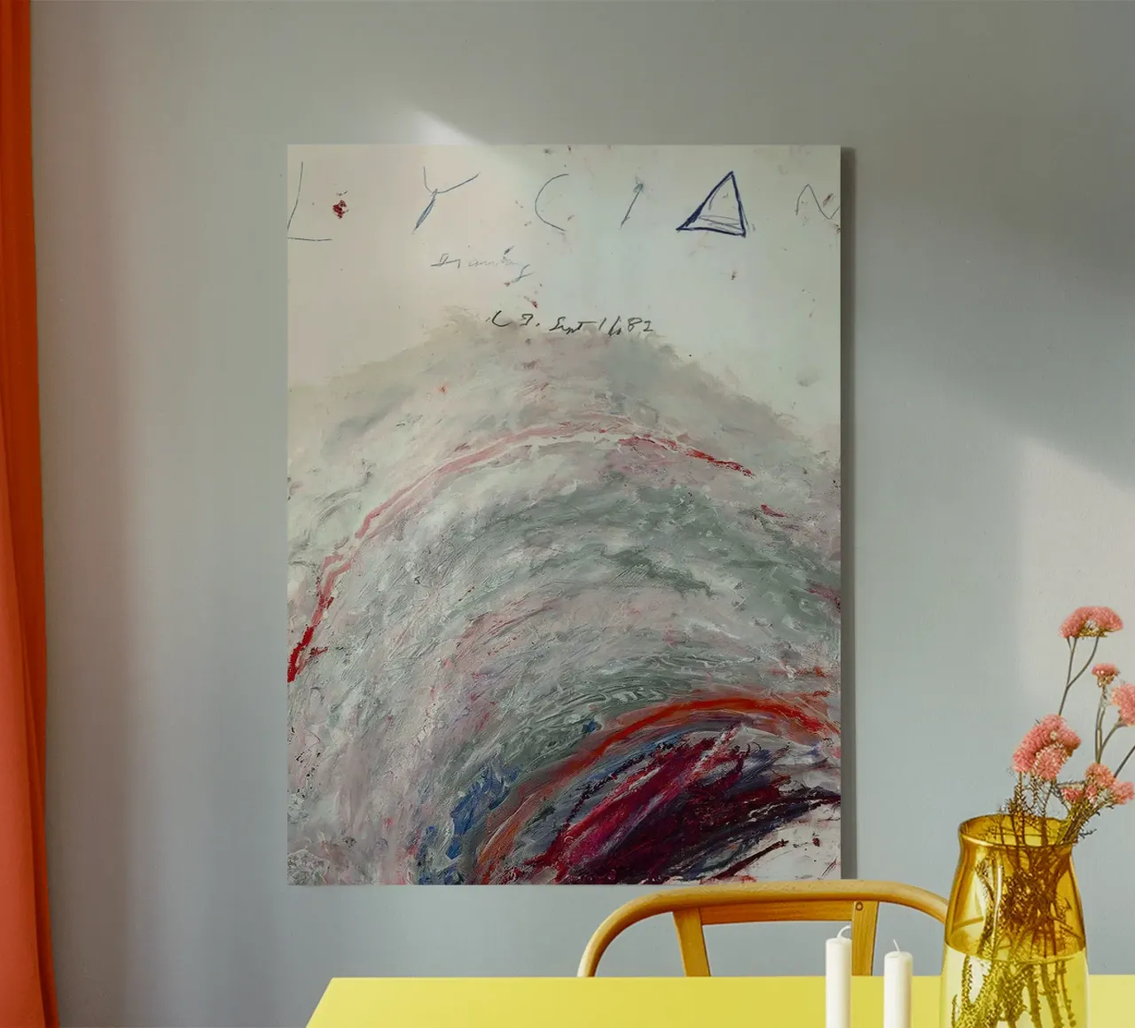 Cy Twombly lycian tela con Cornice a cassetta da coley