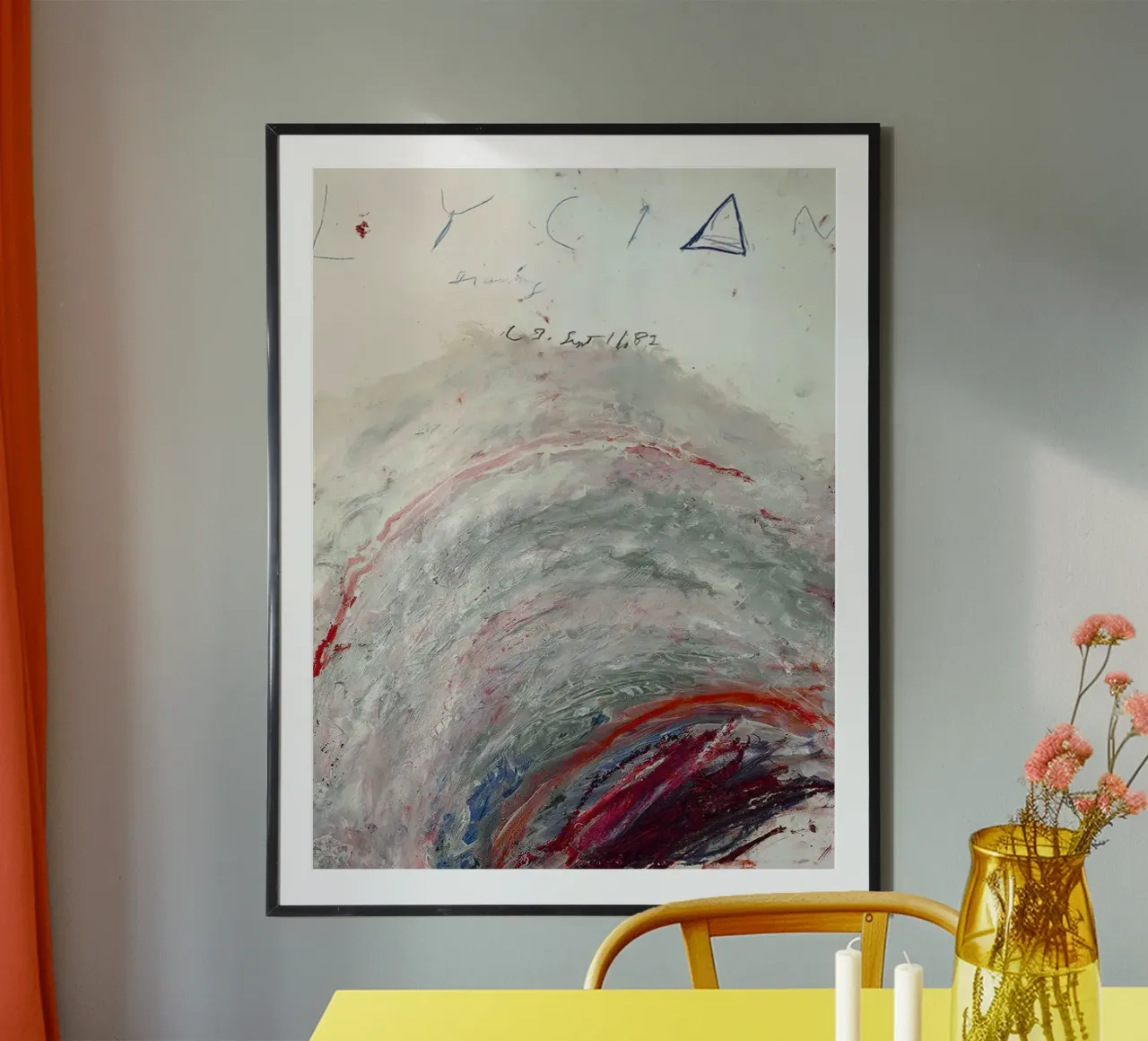 Cy Twombly lycian poster con telaio in plastica da coley
