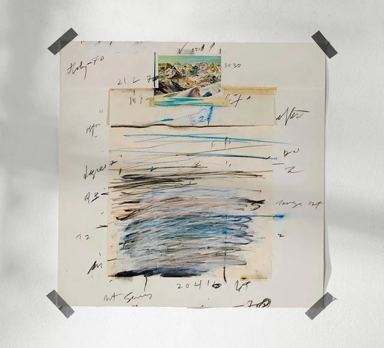 Montagna Cy Twombly poster con telaio in plastica da coley