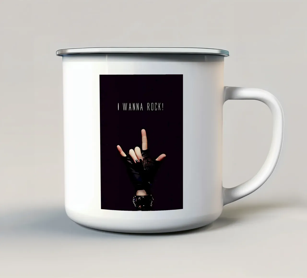 I Wanna Rock! tazza in smalto da Low poly art