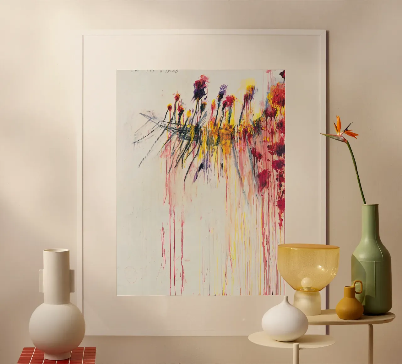 Cy Twombly Nove discorsi poster con telaio in alluminio da coley