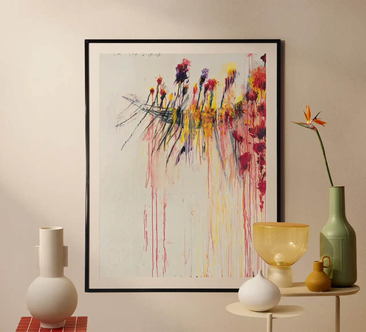 Cy Twombly Nove discorsi poster con telaio in alluminio da coley