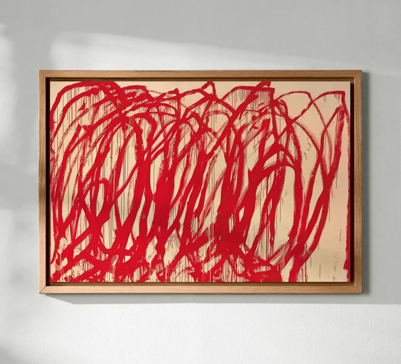 Cy Twombly Linea rossa tela con Cornice a cassetta da coley