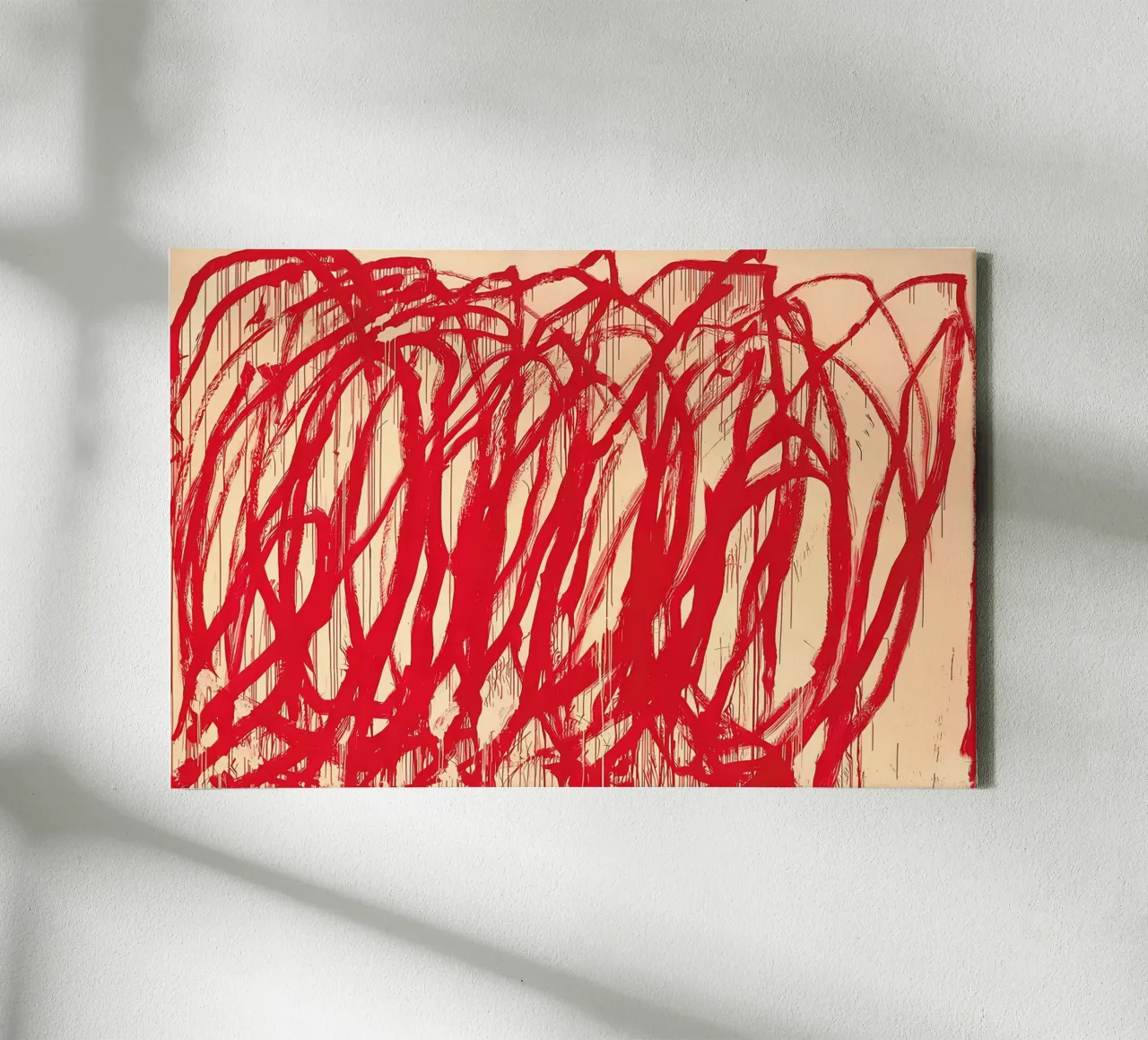 Cy Twombly Linea rossa tela con Cornice a cassetta da coley