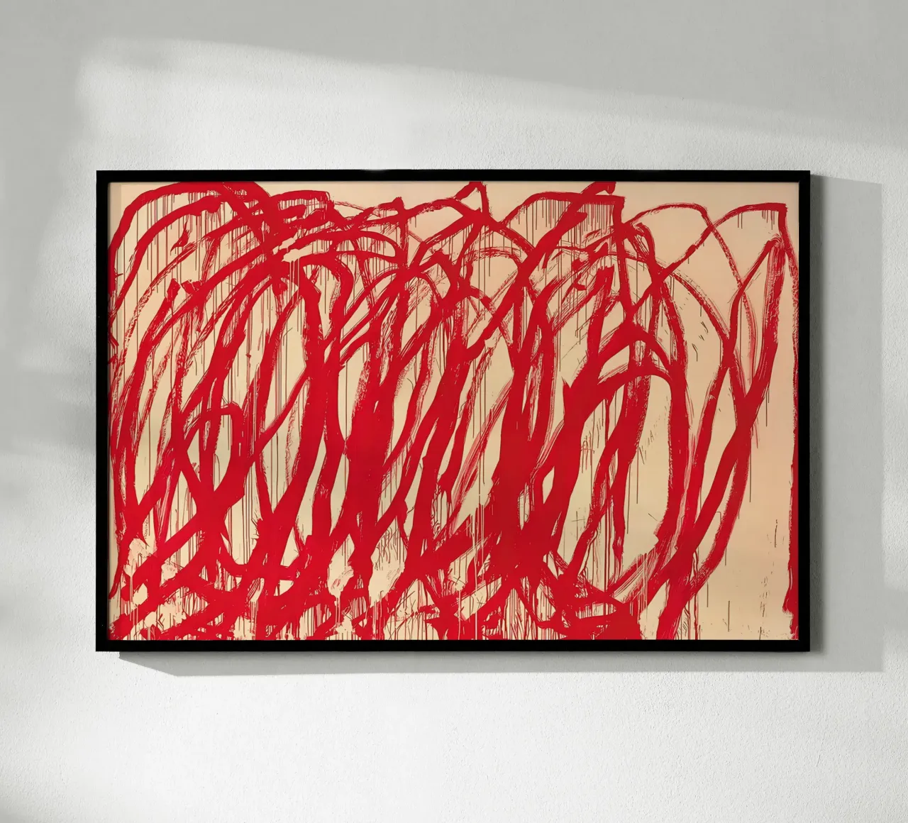 Cy Twombly Linea rossa poster con telaio in alluminio da coley