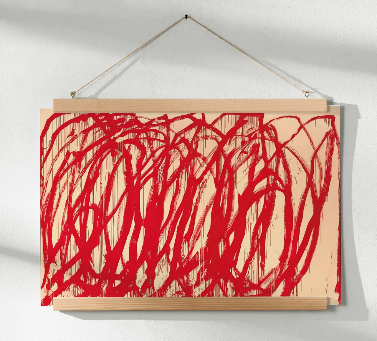 Cy Twombly Linea rossa poster con telaio in alluminio da coley