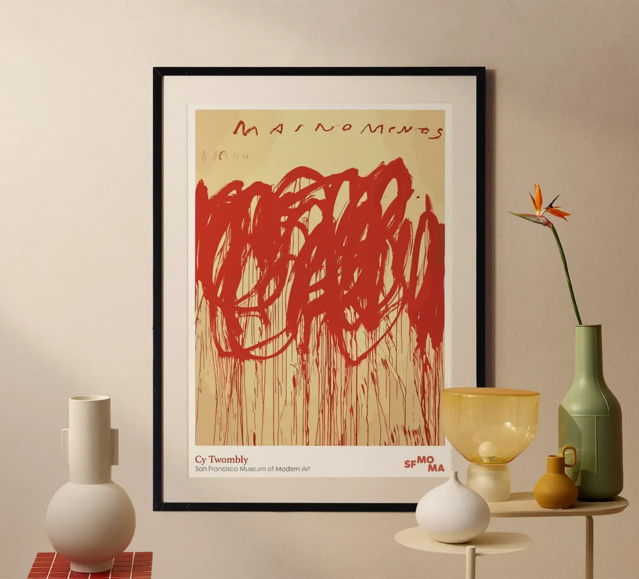 Cy Twombly Sfmoma poster con telaio in legno da coley