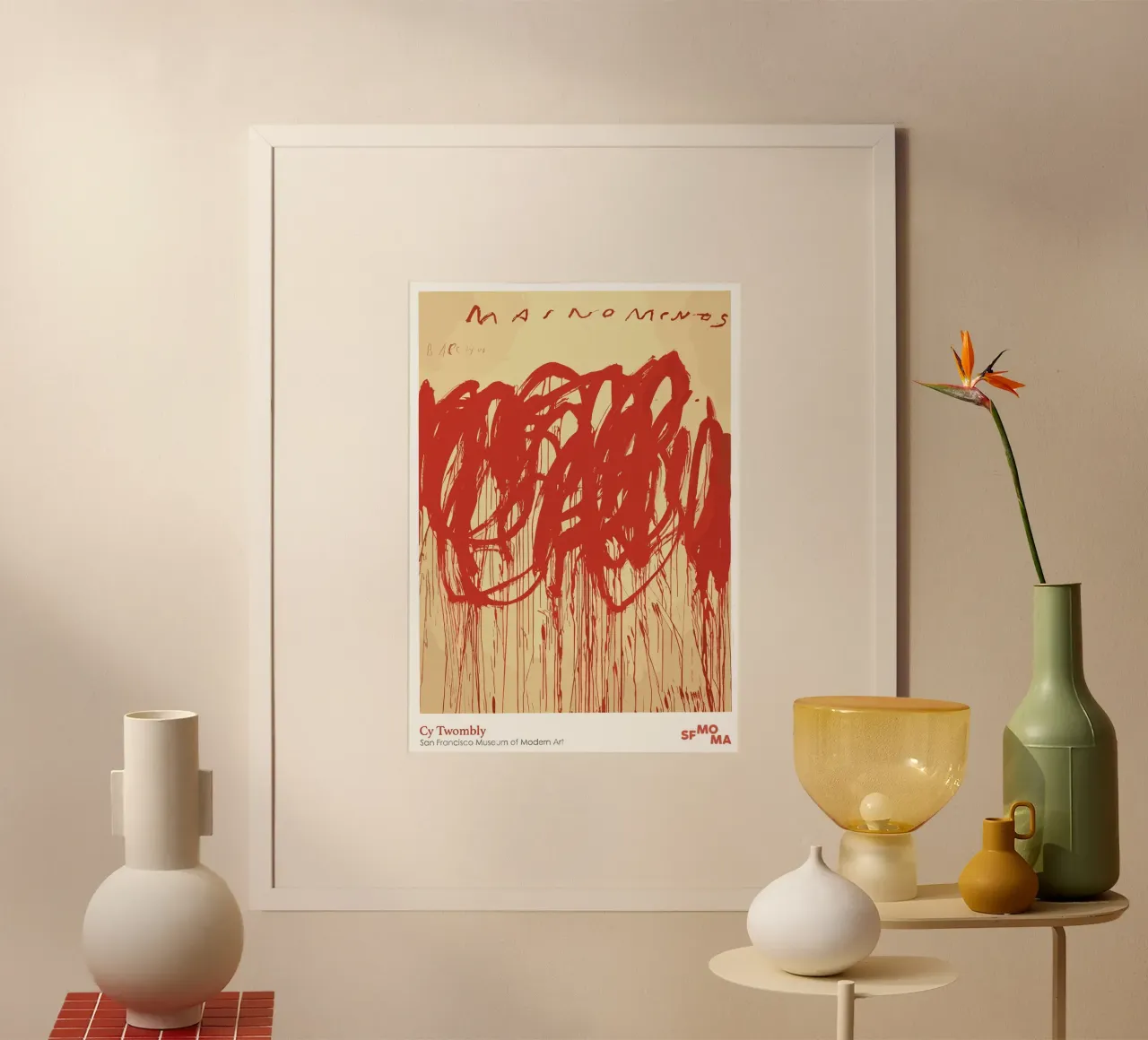 Cy Twombly Sfmoma poster con telaio in legno da coley