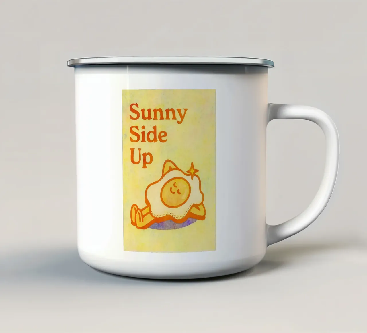 pittura sunny side up tazza in smalto da bonangroads