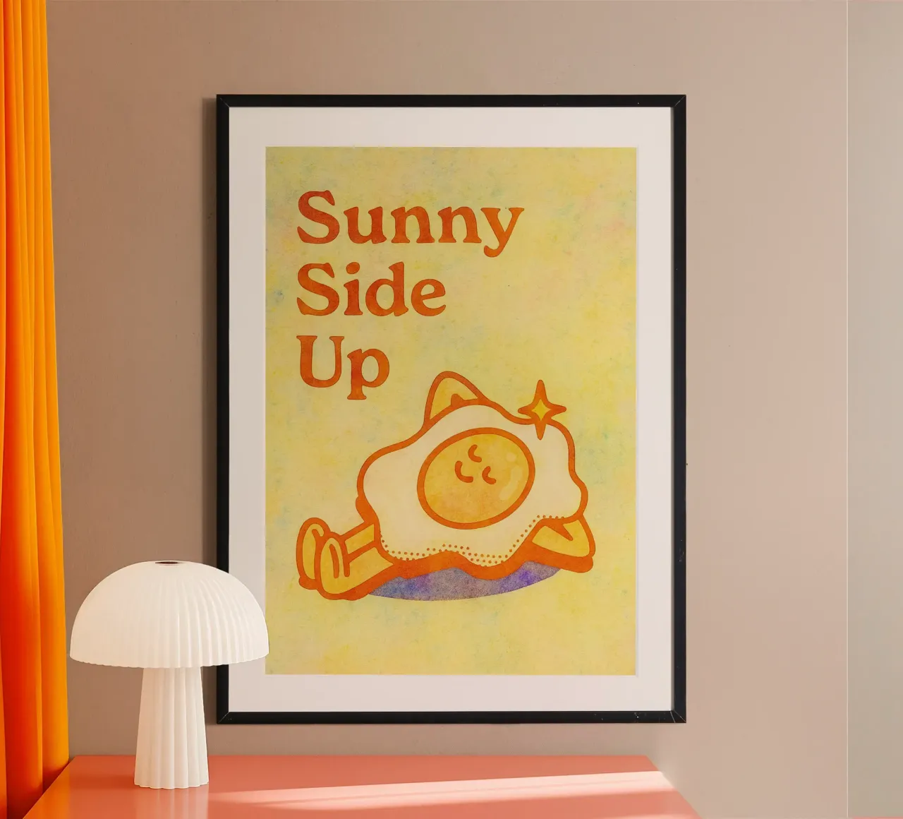 pittura sunny side up poster con telaio in legno da bonangroads