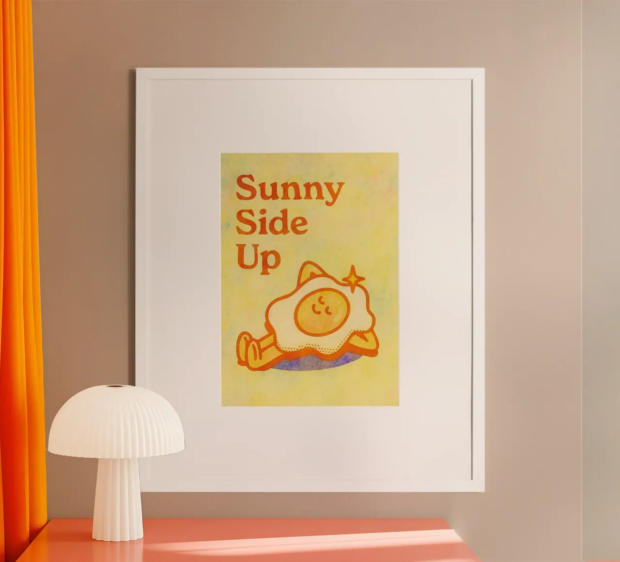 pittura sunny side up poster con telaio in legno da bonangroads