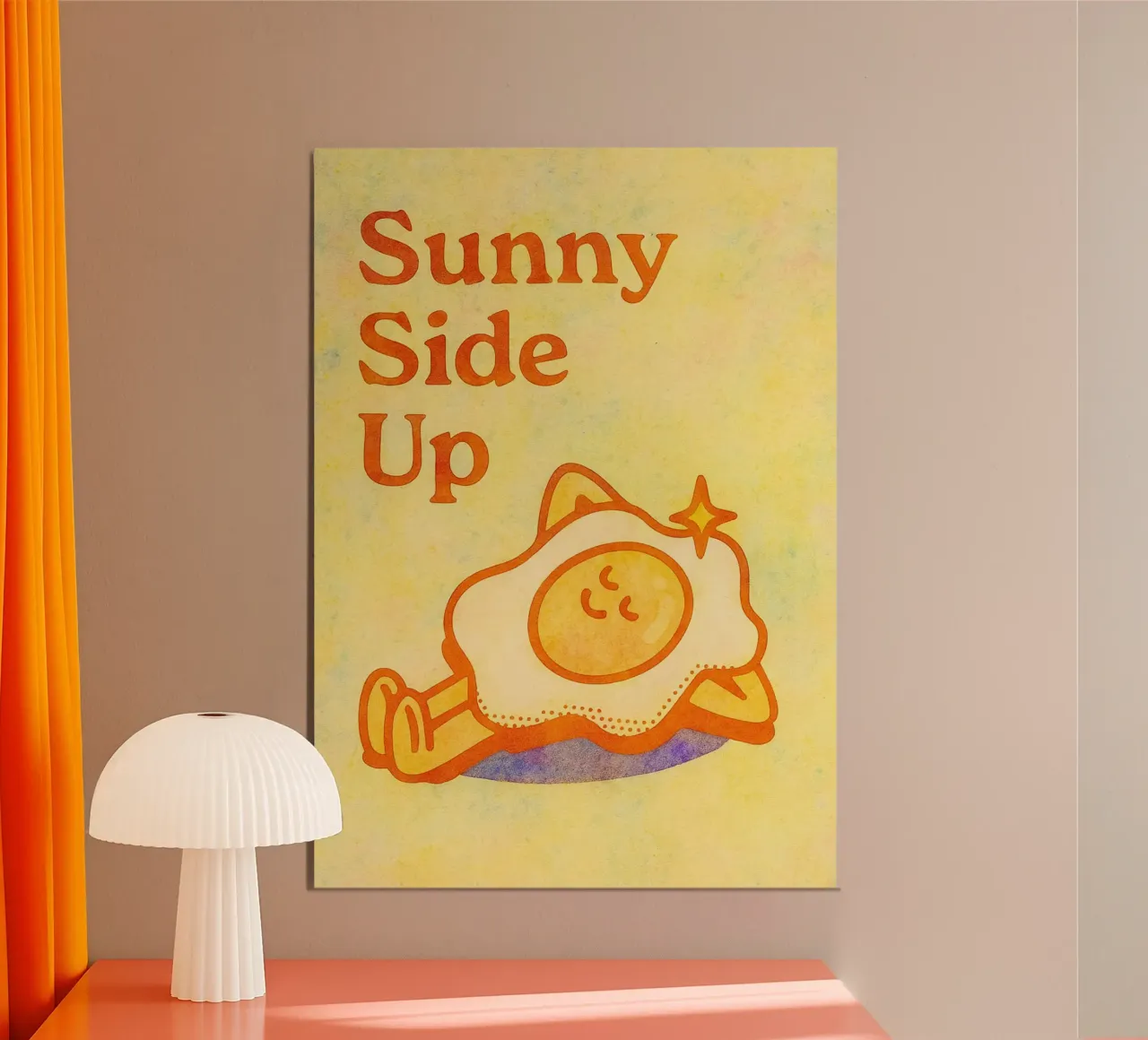 pittura sunny side up poster con telaio in legno da bonangroads