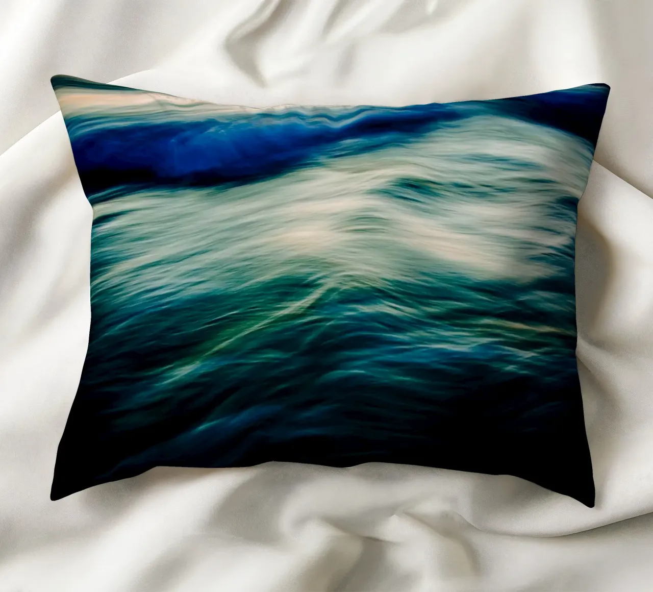 The Uniqueness of Waves V decorative cushion by Tal Paz-Fridman