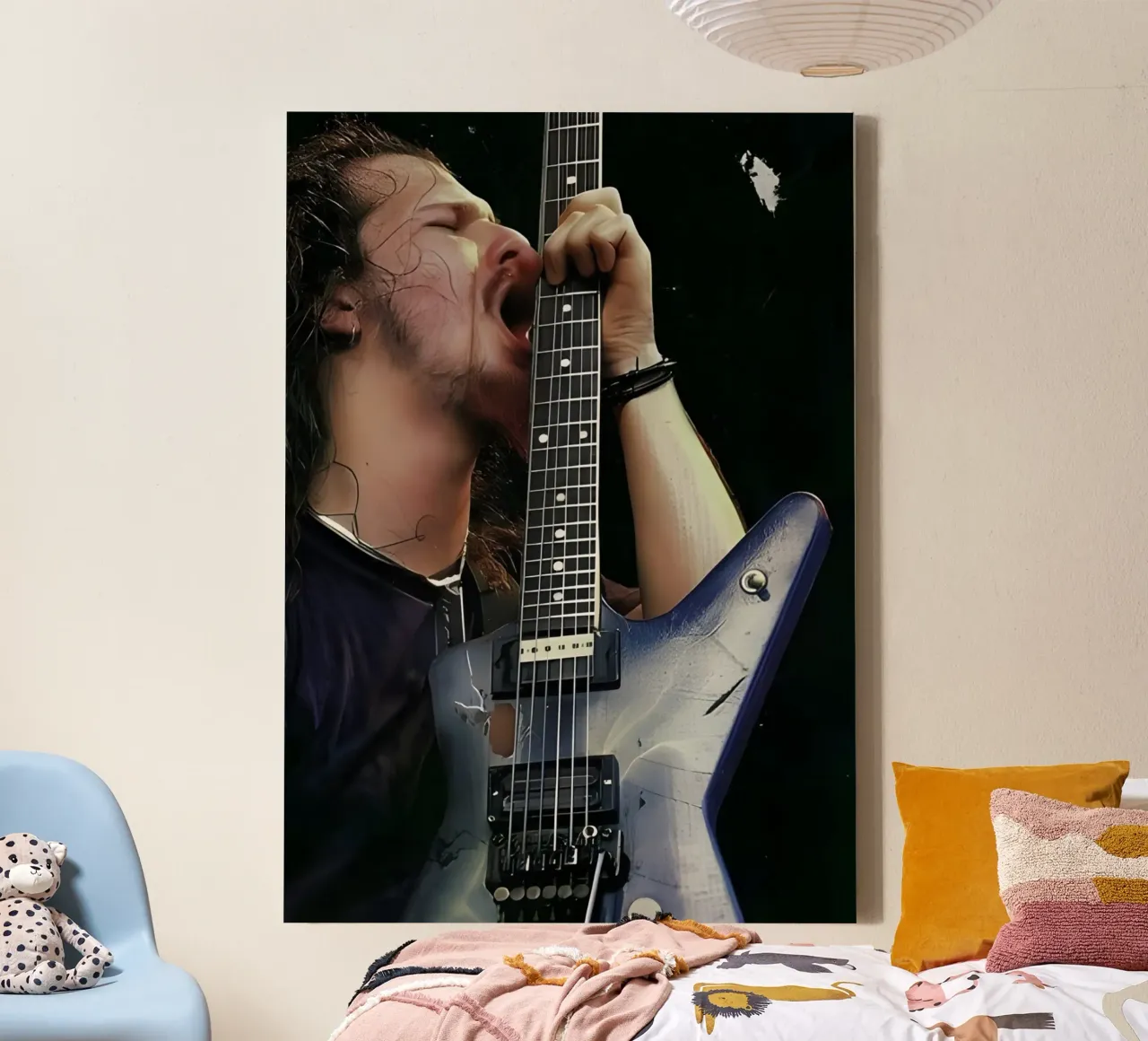 Dimebag Darrell tela con Cornice a cassetta da Low poly art