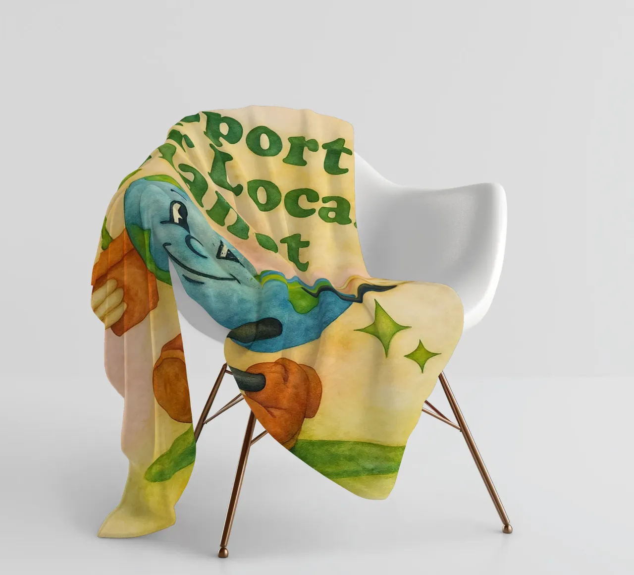 support your local planet painting fleece blanket by bonangroads