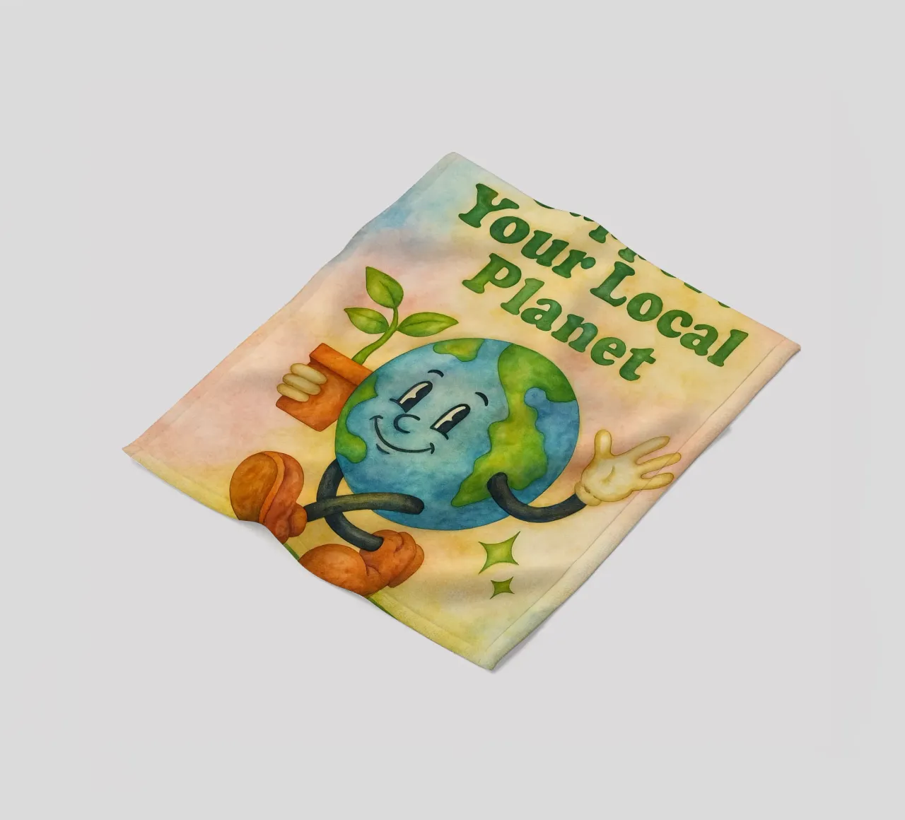 support your local planet painting fleece blanket by bonangroads