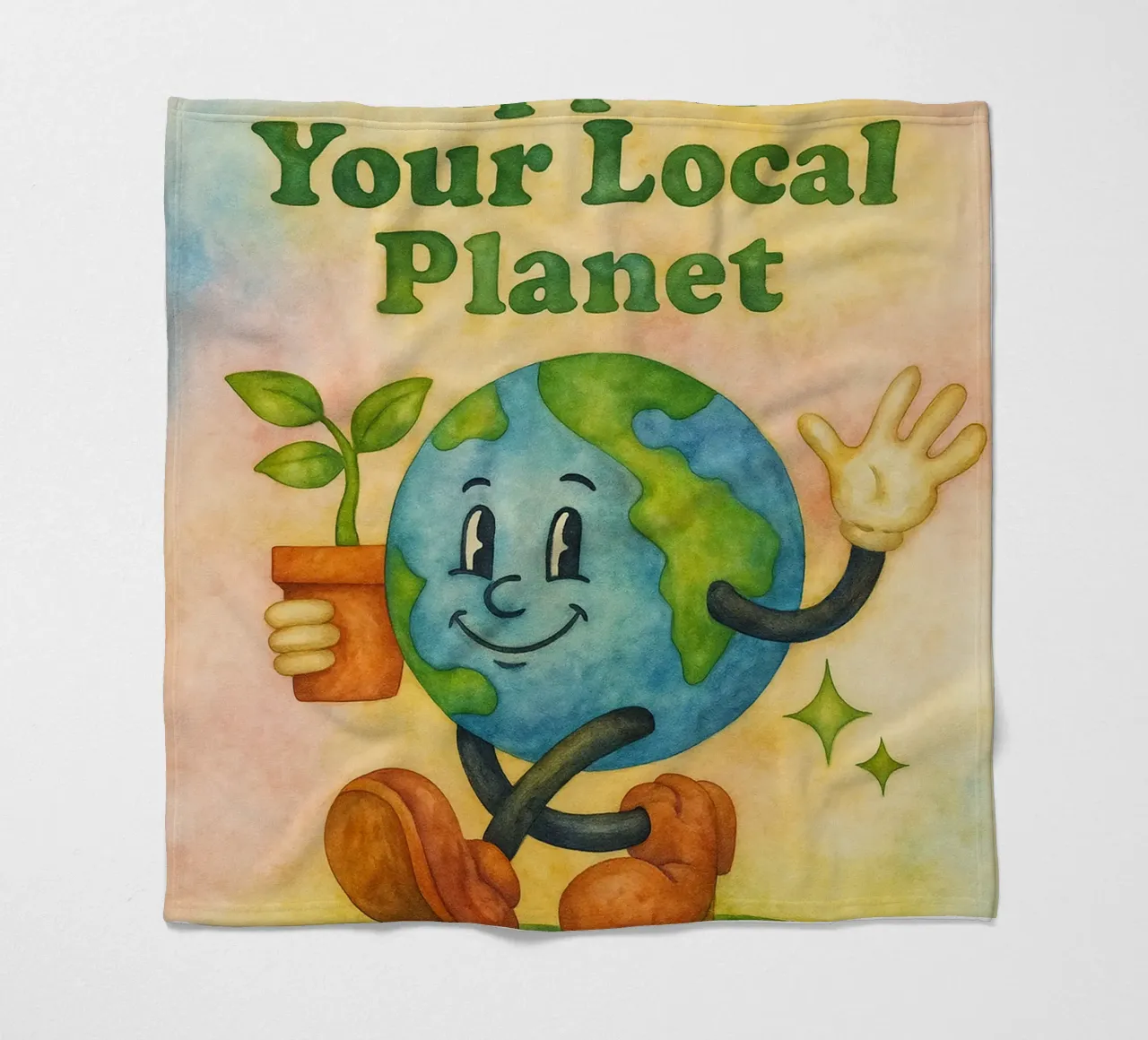 support your local planet painting fleece blanket by bonangroads