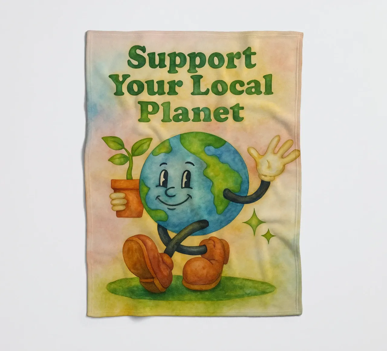 support your local planet painting fleece blanket by bonangroads
