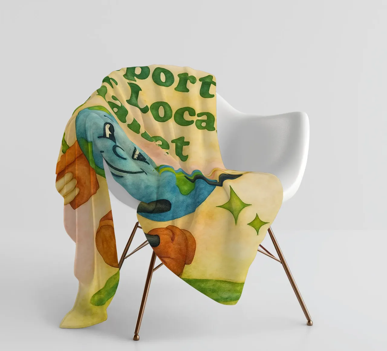 support your local planet painting fleece blanket by bonangroads