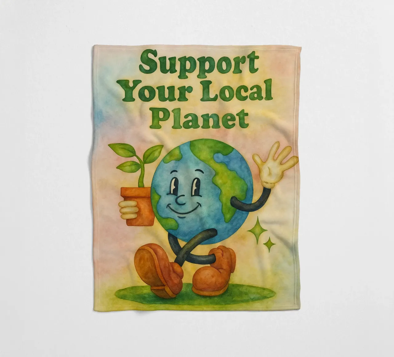 support your local planet painting fleece blanket by bonangroads