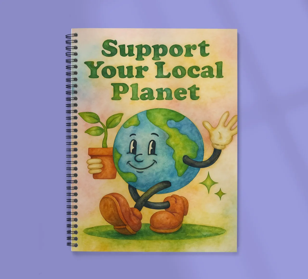 support your local planet painting spiral notebook by bonangroads