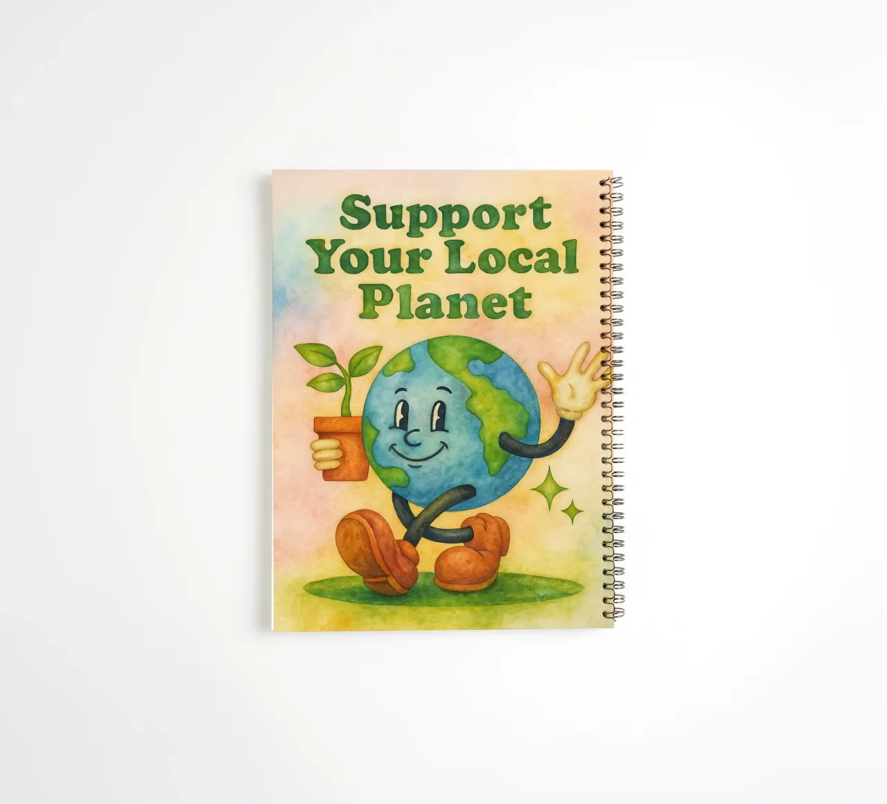 support your local planet painting spiral notebook by bonangroads