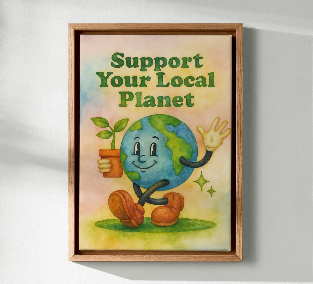 support your local planet painting canvas with Floater frame by bonangroads