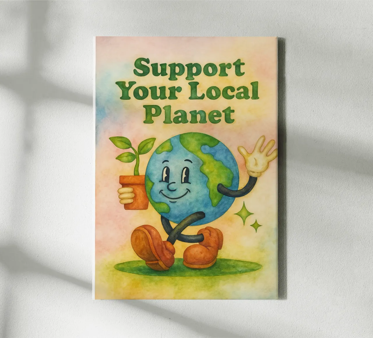 support your local planet painting canvas with Floater frame by bonangroads