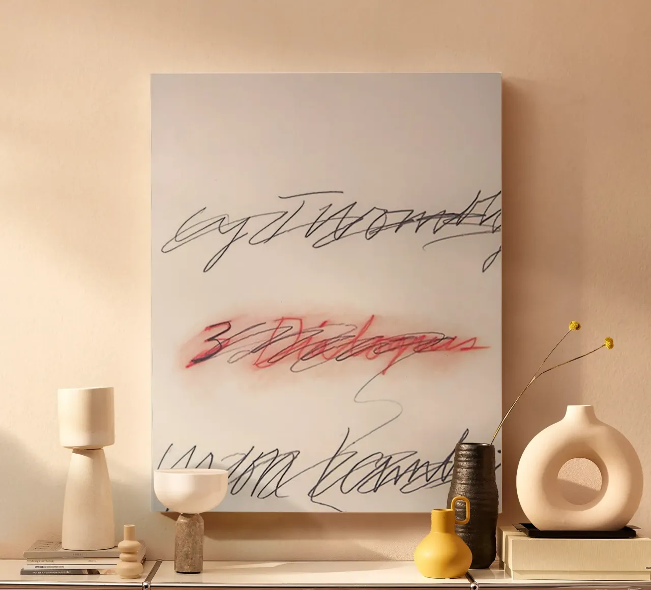 Cy Twombly Three Dialogues, 1977 canvas with Floater frame by coley