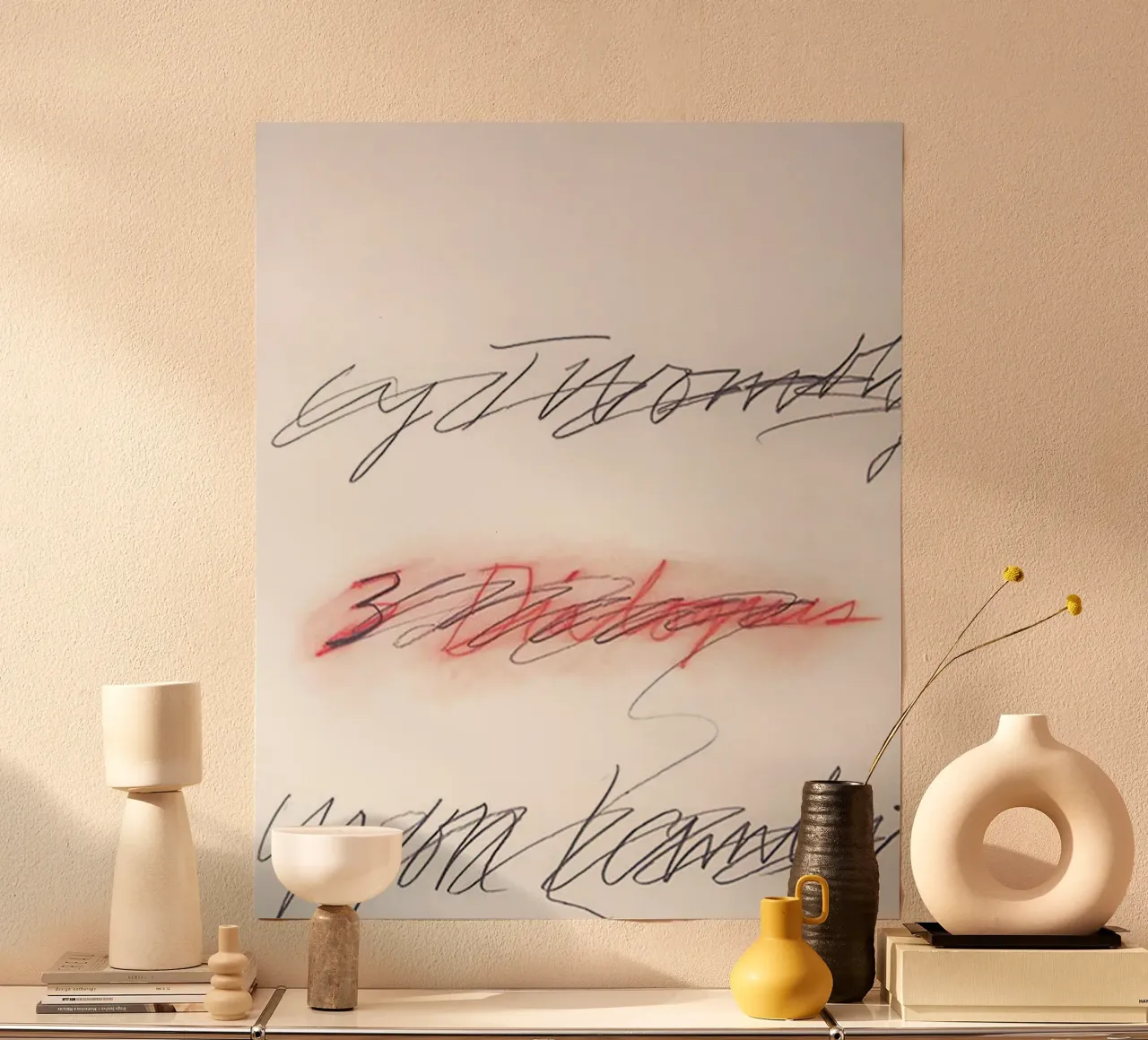 Cy Twombly Tre dialoghi, 1977 poster con telaio in plastica da coley