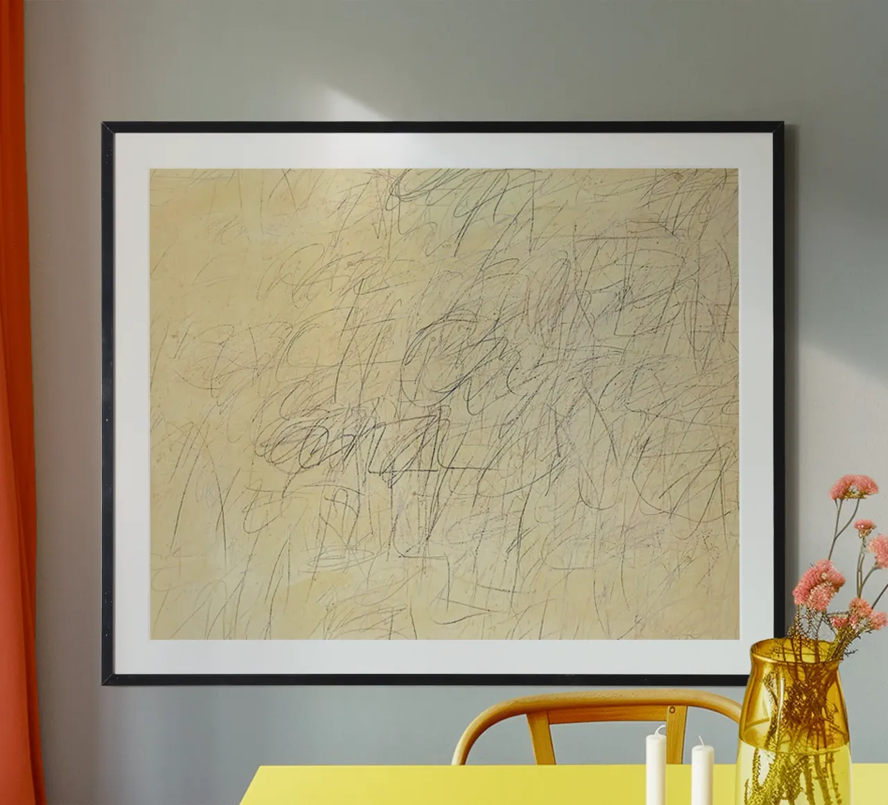 Cy Twombly Senza titolo, 1955 poster con telaio in alluminio da coley