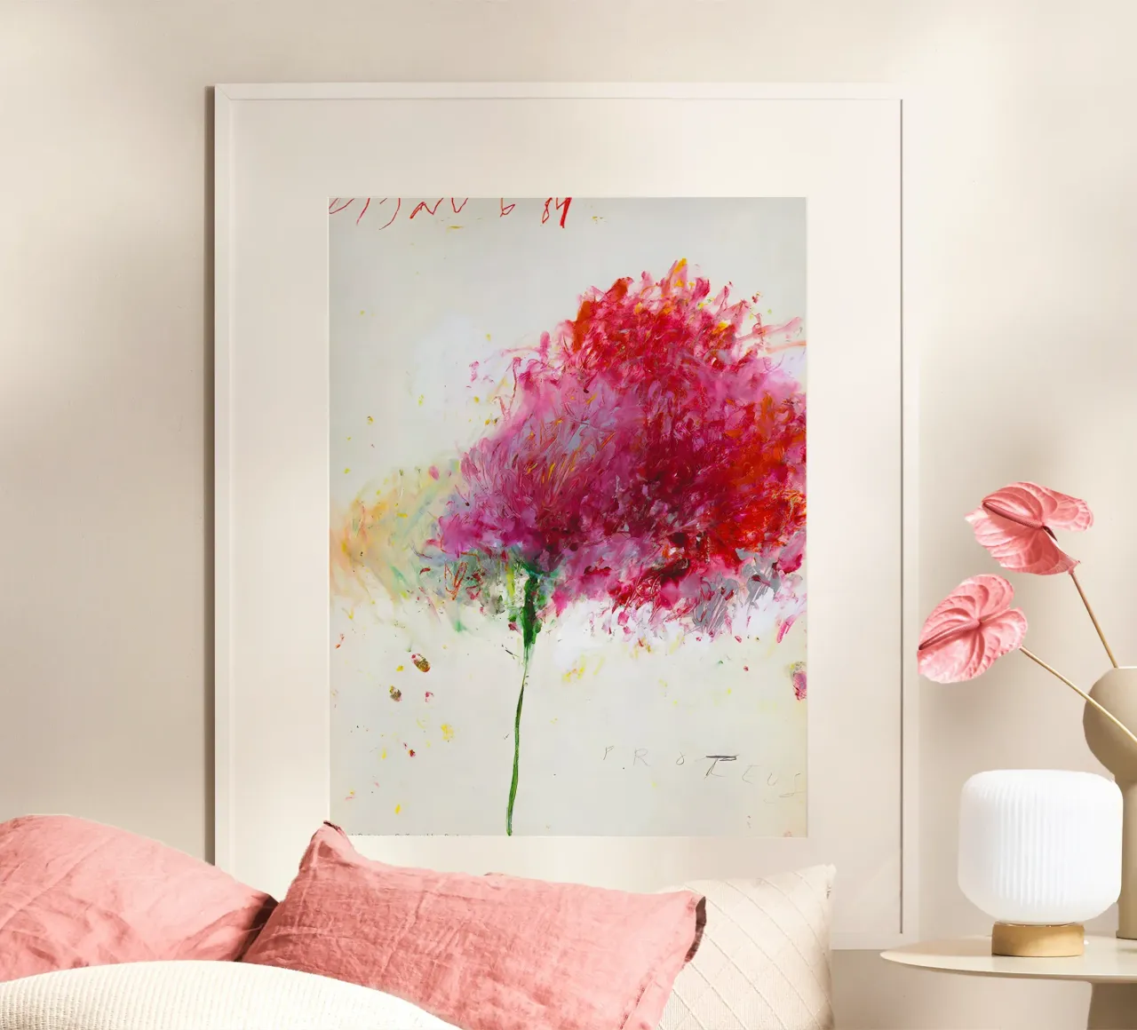 Fiore Cy Twombly poster con telaio in plastica da coley