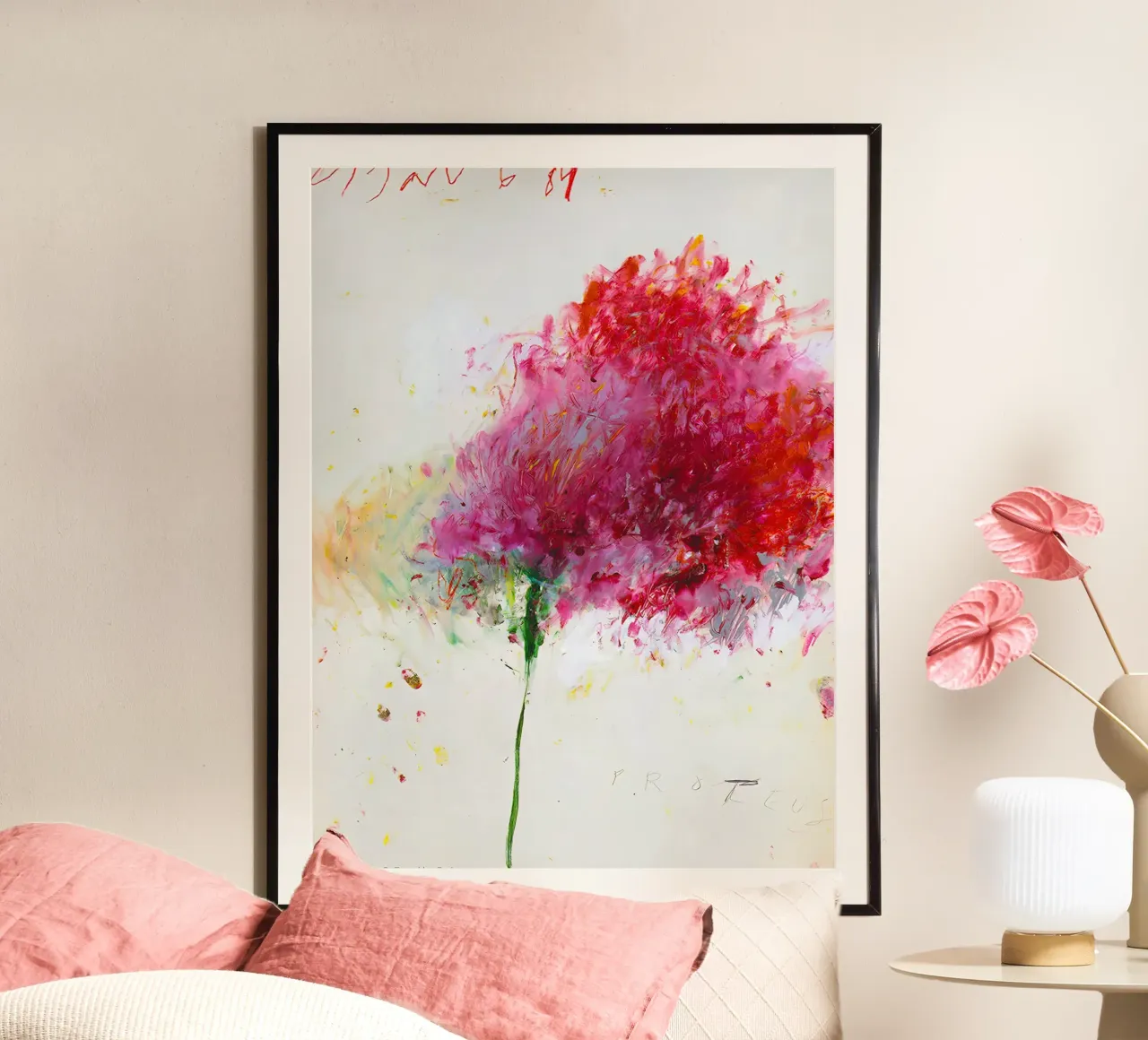 Fiore Cy Twombly poster con telaio in plastica da coley