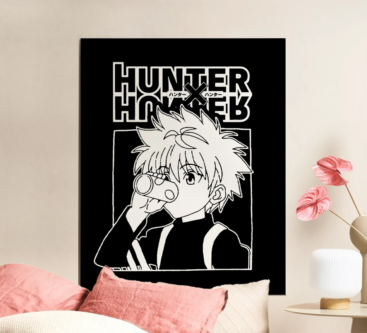 Modello vintage Hunter X Hunter poster con telaio in legno da https://www.juniqe.com/uk/shop/Henndraws