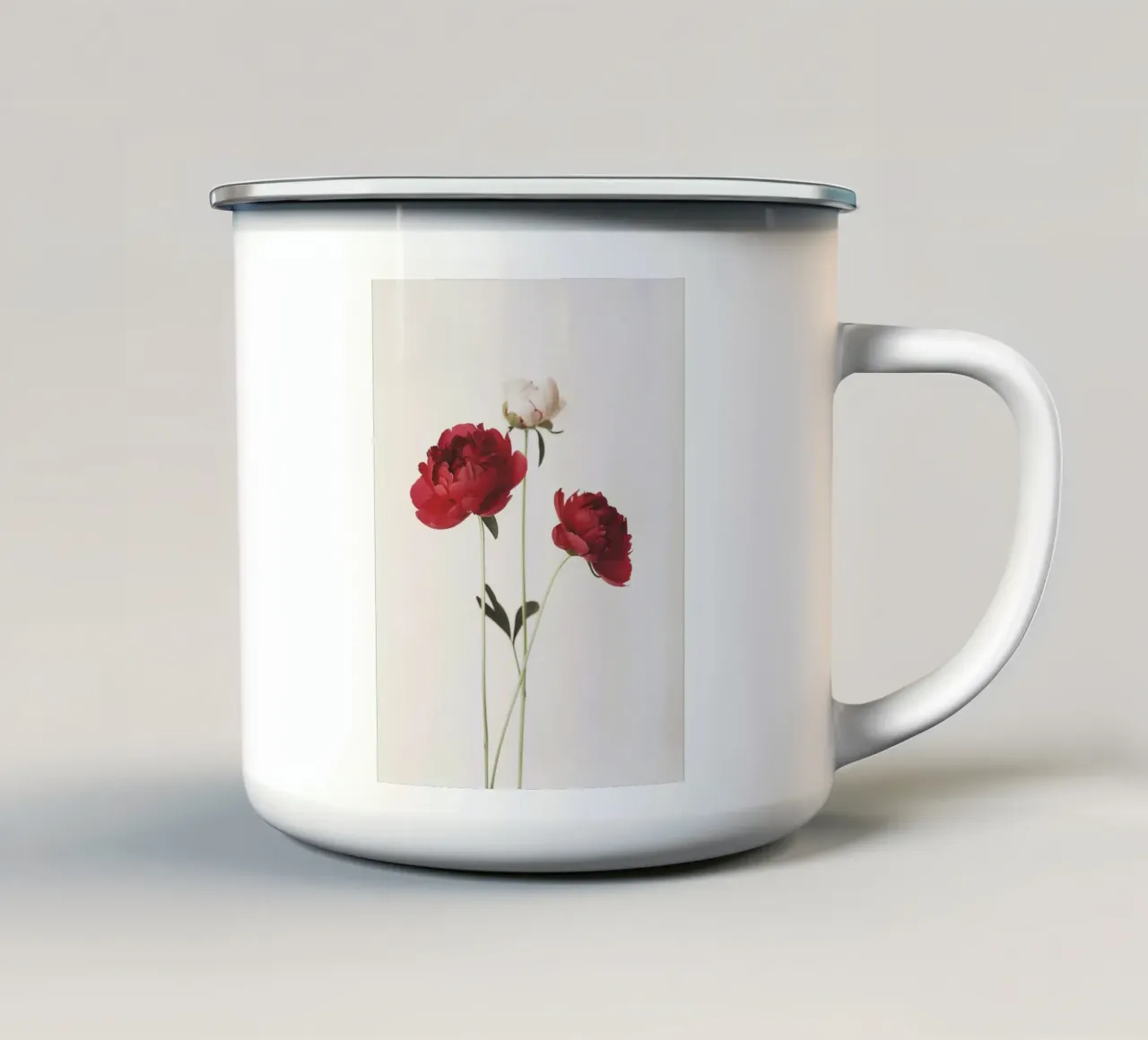 Studio della peonia II tazza in smalto da A.Lens