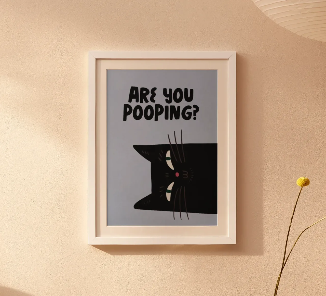 stai facendo la cacca di gatto bagno divertente poster con telaio in alluminio da muhidines