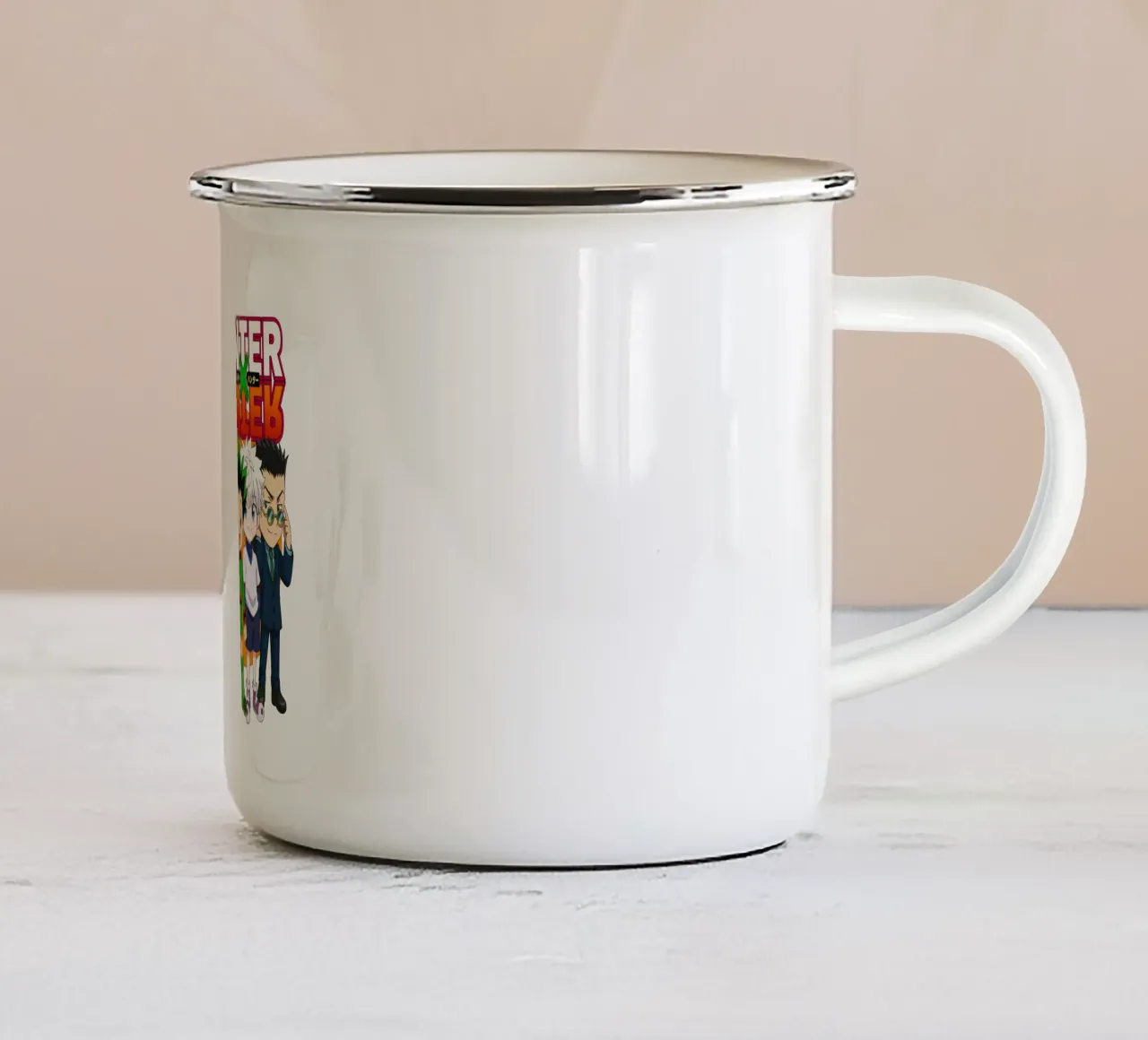 Stile Chibi Hunter X Hunter tazza in smalto da https://www.juniqe.com/uk/shop/Henndraws