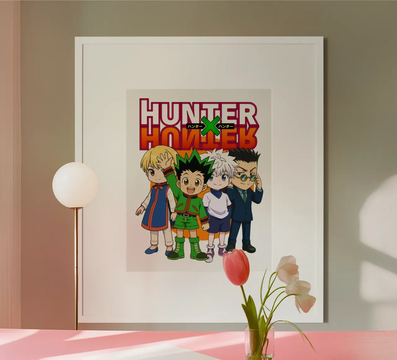 Stile Chibi Hunter X Hunter poster con telaio in alluminio da https://www.juniqe.com/uk/shop/Henndraws