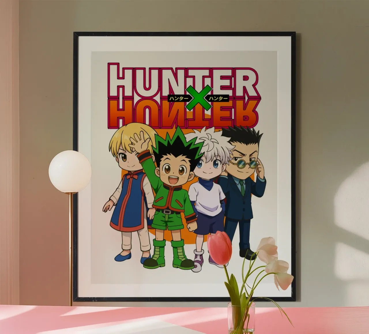 Stile Chibi Hunter X Hunter poster con telaio in alluminio da https://www.juniqe.com/uk/shop/Henndraws