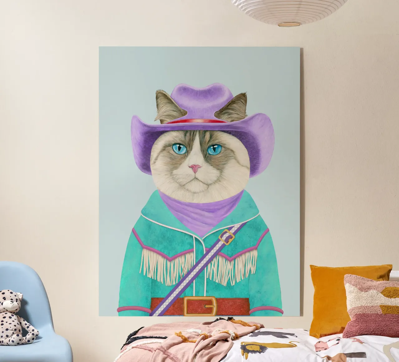 Rodeo Kat - Ragdoll Kat acryl van Animal Crew